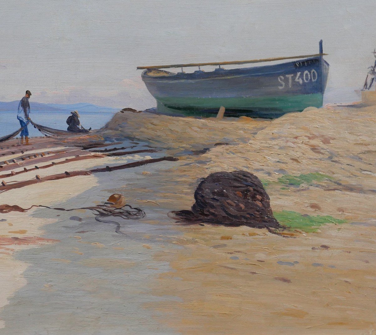 Louis HAAS 1870-1923 Saint-Tropez, Paysage de la pointe, tableau, vers 1910-photo-4