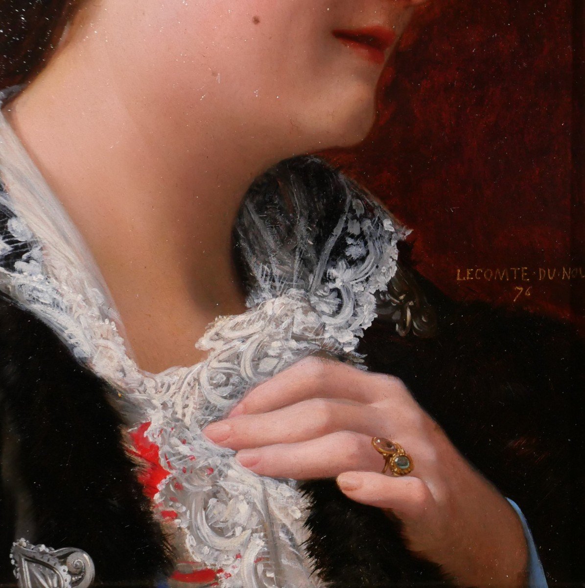 Jean Jules Antoine LECOMTE DU NOÜY 1842-1923 Portrait de femme, tableau, 1876-photo-4