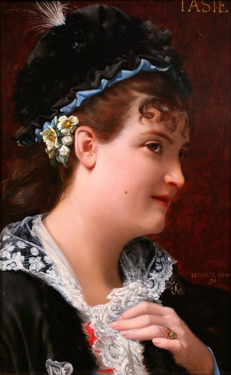 Jean Jules Antoine LECOMTE DU NOÜY 1842-1923 Portrait de femme, tableau, 1876