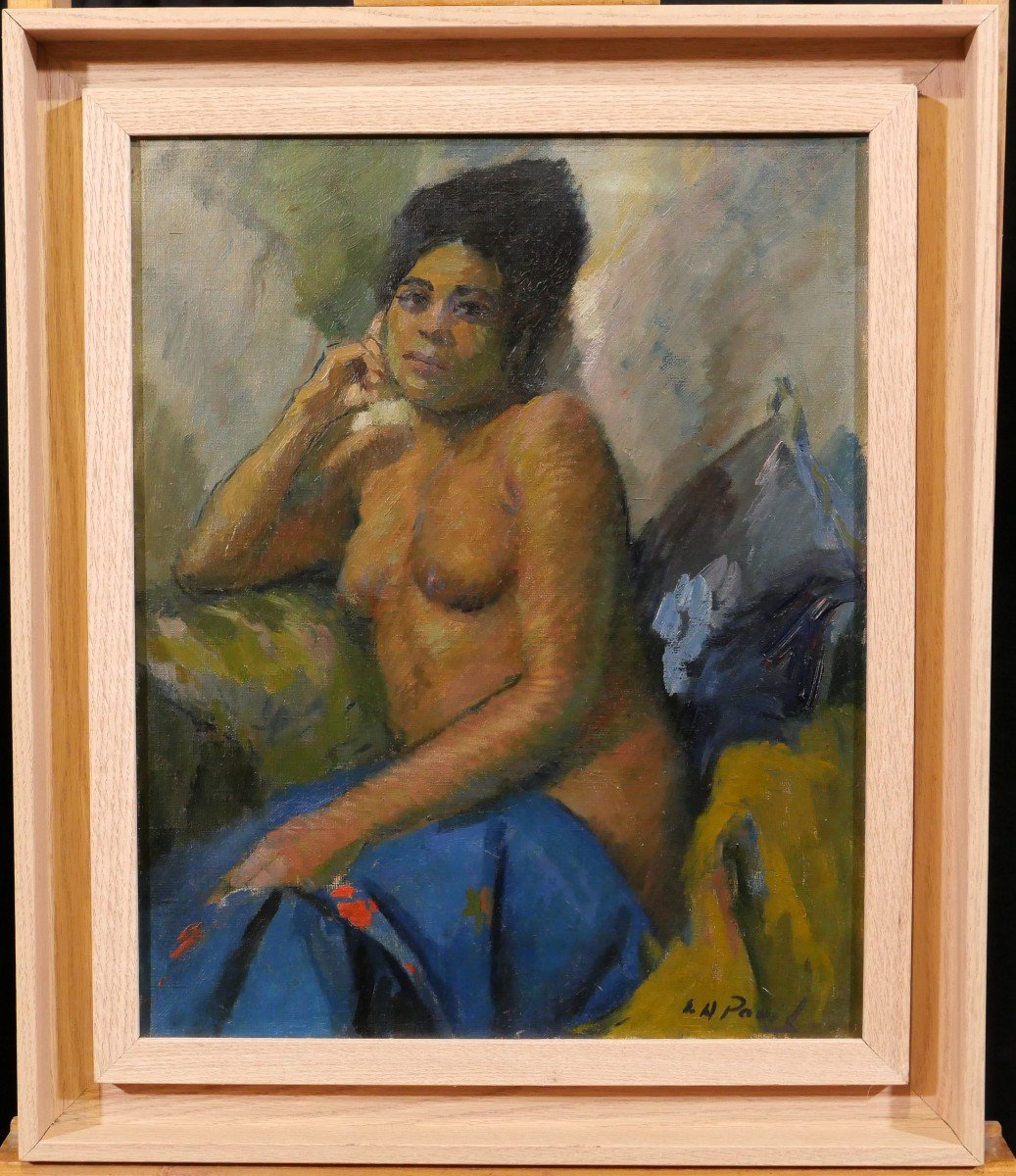 Elie Anatole PAVIL 1873-1948 La Martiniquaise, femme nue, tableau, vers 1930-photo-2