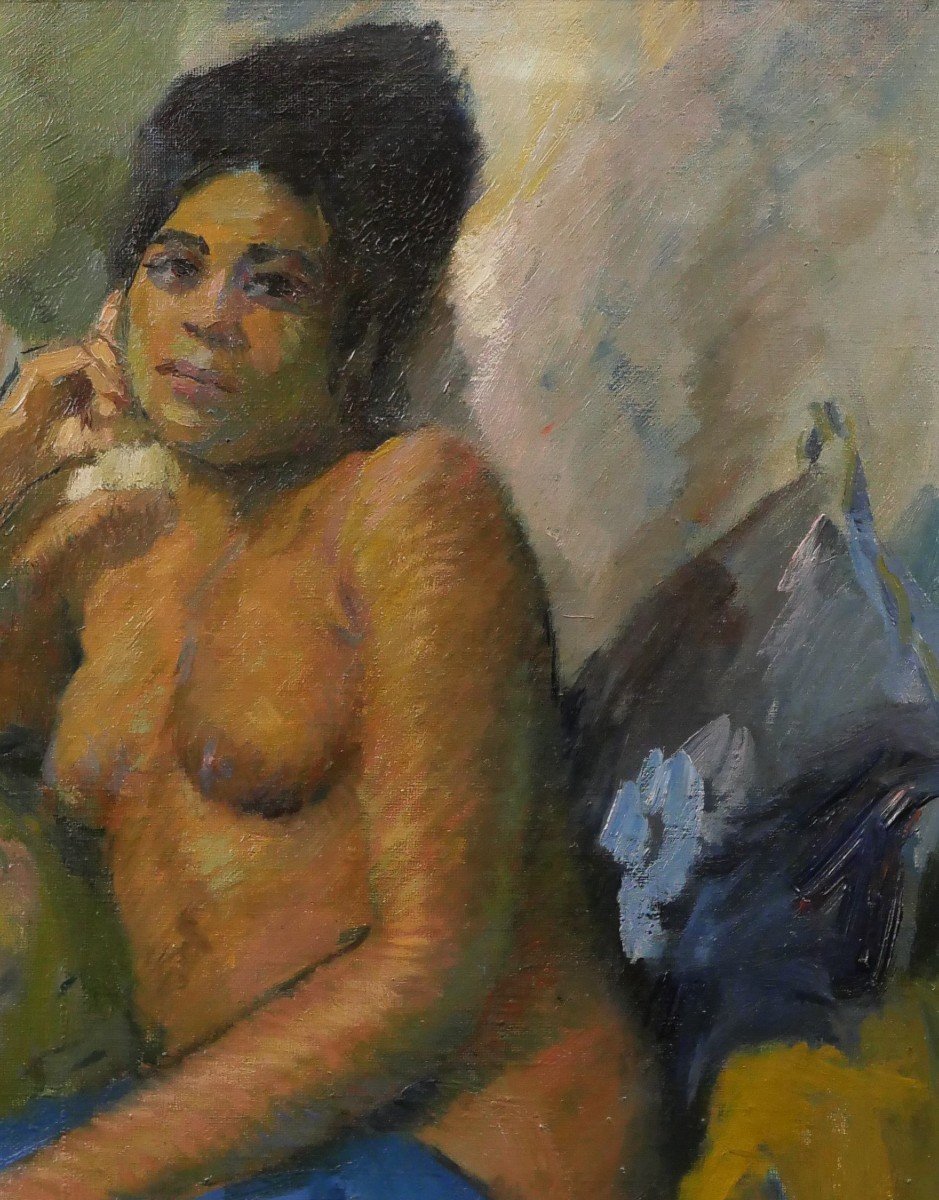 Elie Anatole PAVIL 1873-1948 La Martiniquaise, femme nue, tableau, vers 1930-photo-2