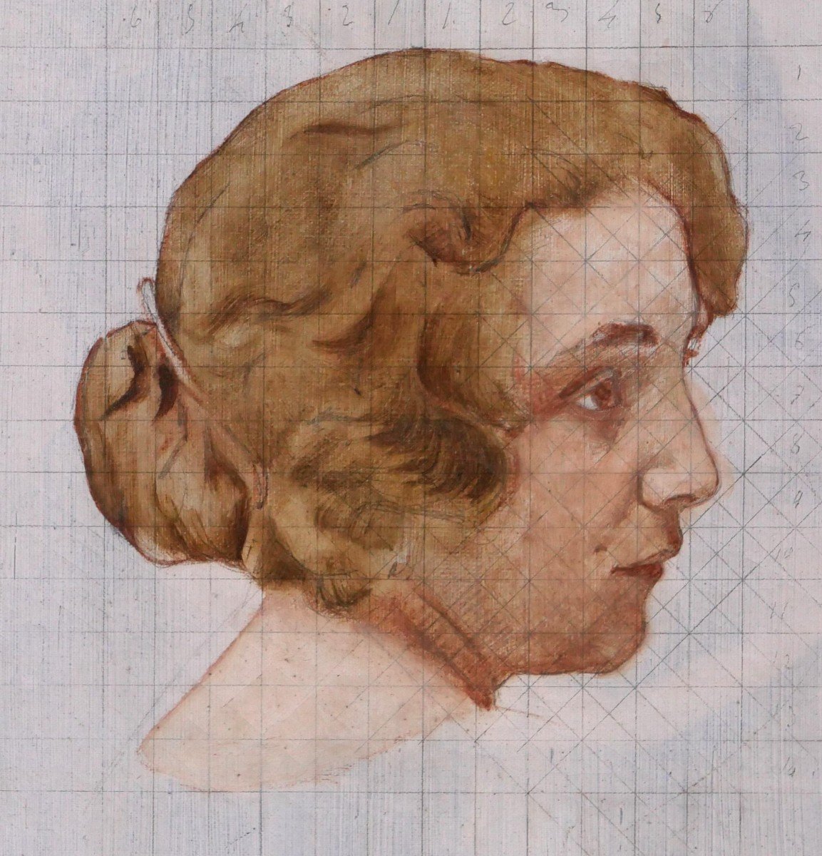  Gaston La Touche 1854-1913 Portrait Of A Woman, Study, Painting, Circa 1900-photo-1