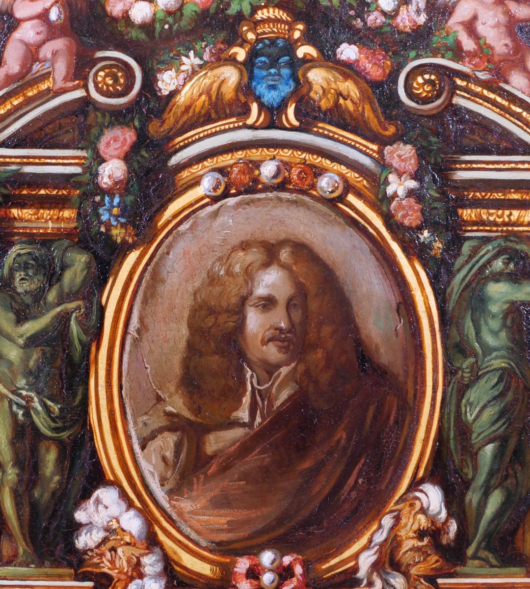 Edmond PETITEAU 1819-1852 Portrait allégorique de l'orfèvre Claude Ballin, tableau, 1840-50-photo-2