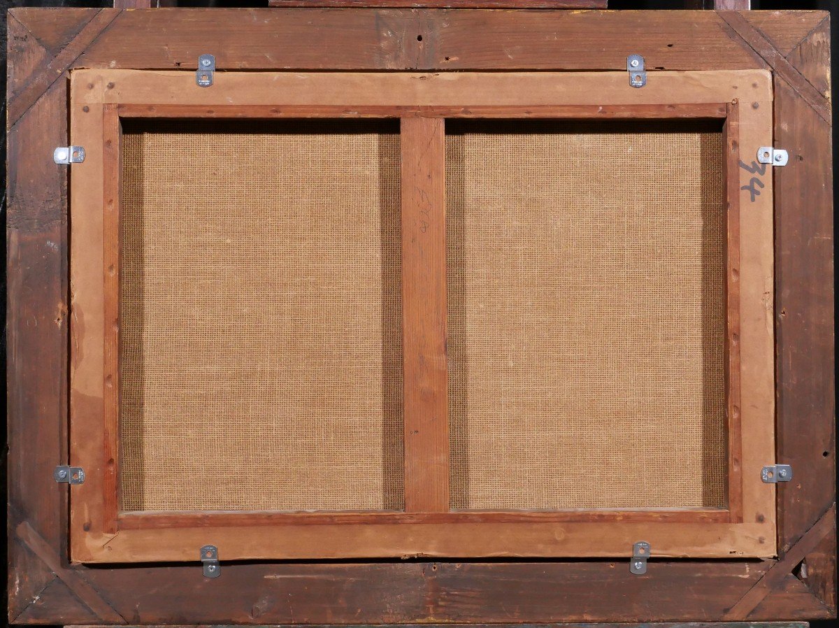 French School Circa 1880-90, Landscape, The Harvest, Impressionism Painting, Signed-photo-5