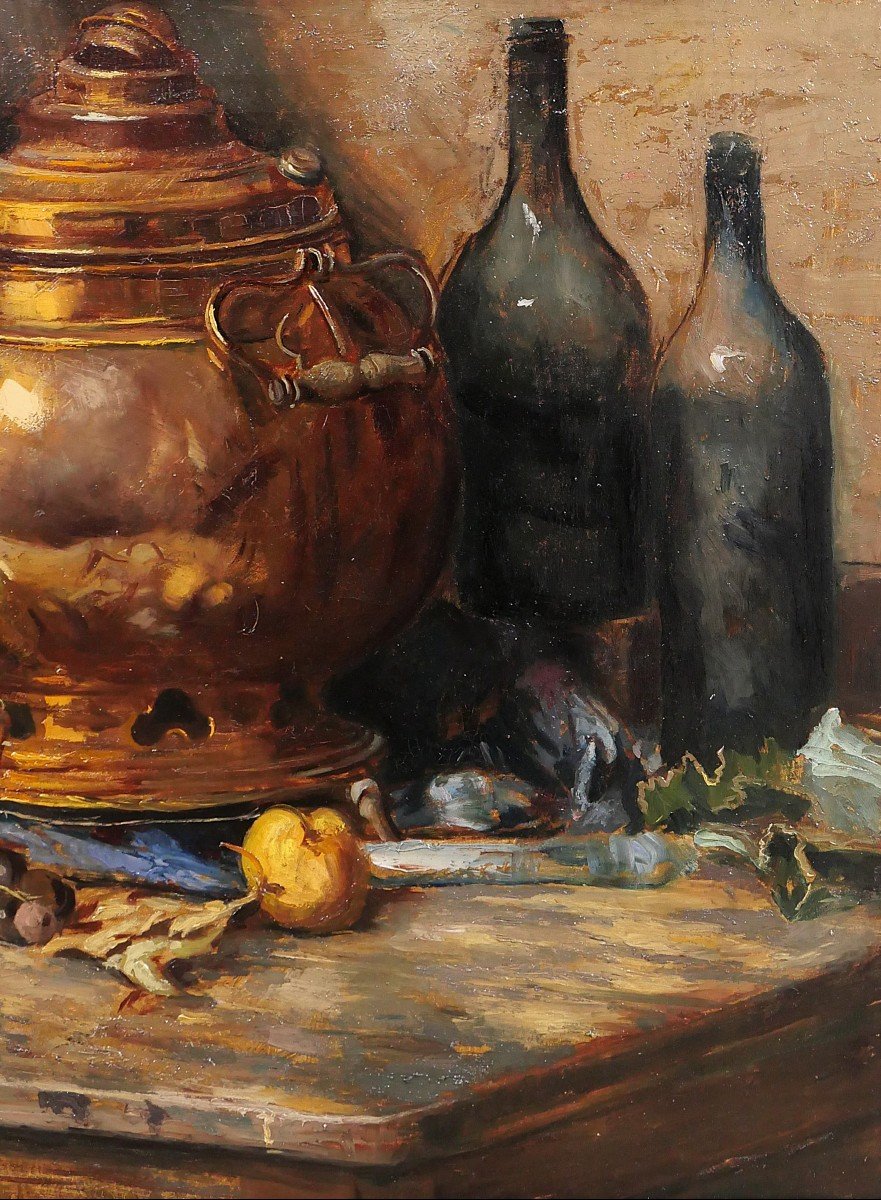 Bernard De Pooter 1883-1970 Still Life With Fruits And Objects, Painting, 1929, Belgium-photo-4