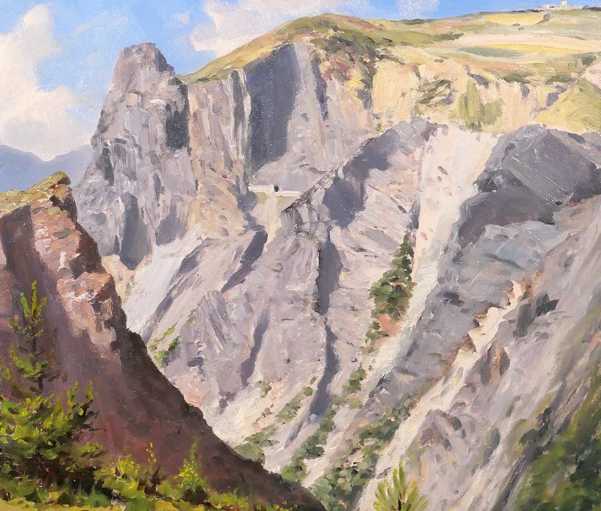 François Gautier 1842-1917 Mountain Landscape, Provence?, Painting, Circa 1900-photo-2
