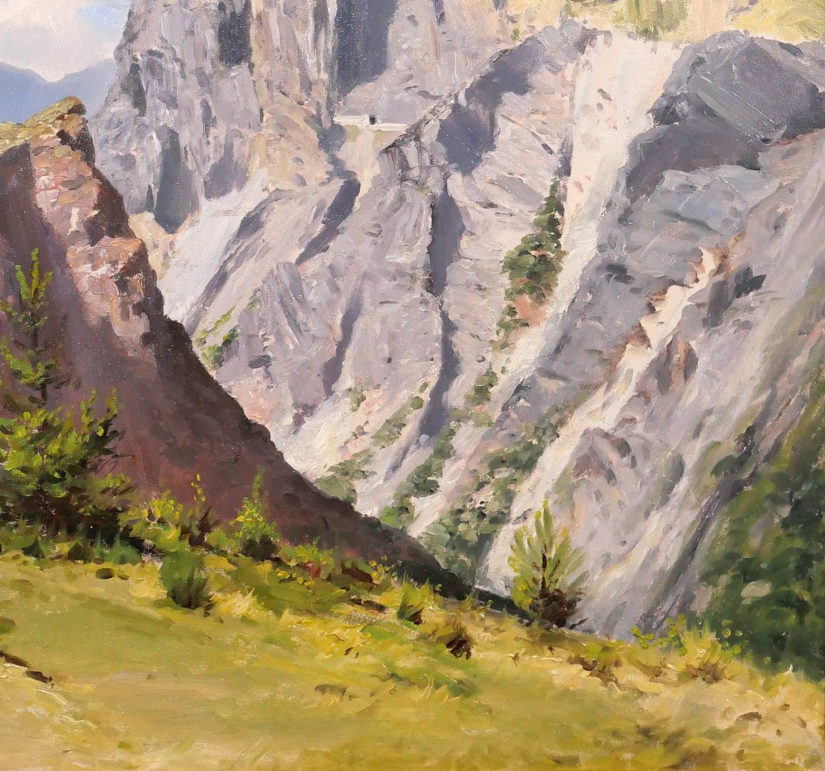 François Gautier 1842-1917 Mountain Landscape, Provence?, Painting, Circa 1900-photo-3