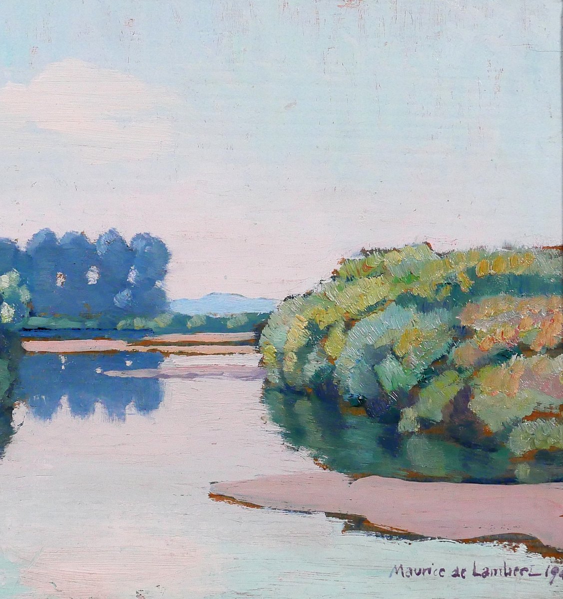 Maurice De Lambert 1873-1953 La Charité-sur-loire, Landscape, Loire, Nièvre, Painting, 1944-photo-4