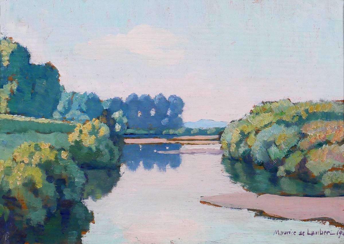 Maurice De Lambert 1873-1953 La Charité-sur-loire, Landscape, Loire, Nièvre, Painting, 1944