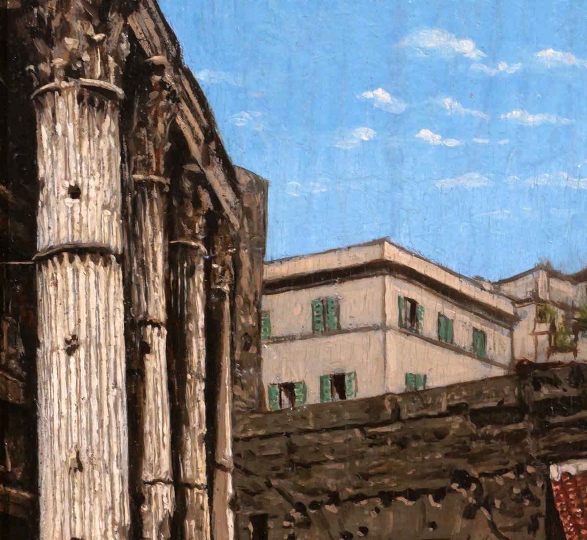 French School 1888, Italy, Rome, View Of The Temple Of Mars Ultor On The Forum Of Nerva, Painting-photo-3