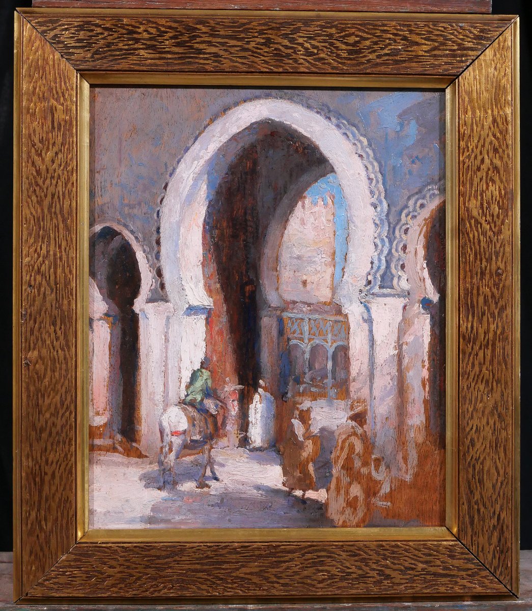 Henri Pontoy (attributed To) 1888-1968 Morocco, Fez, Landscape Painting Orientalism Orientalist-photo-2