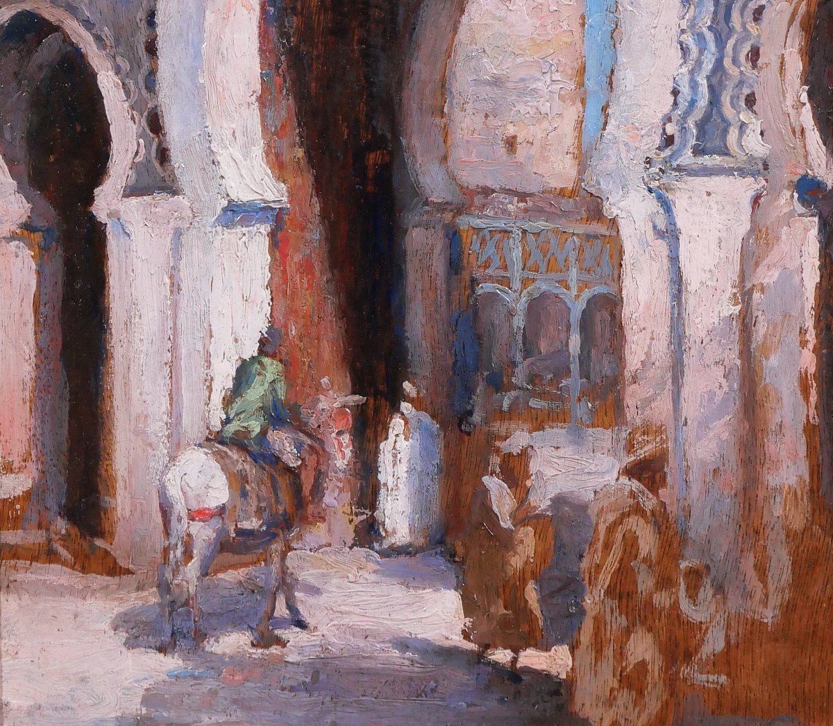 Henri Pontoy (attributed To) 1888-1968 Morocco, Fez, Landscape Painting Orientalism Orientalist-photo-4
