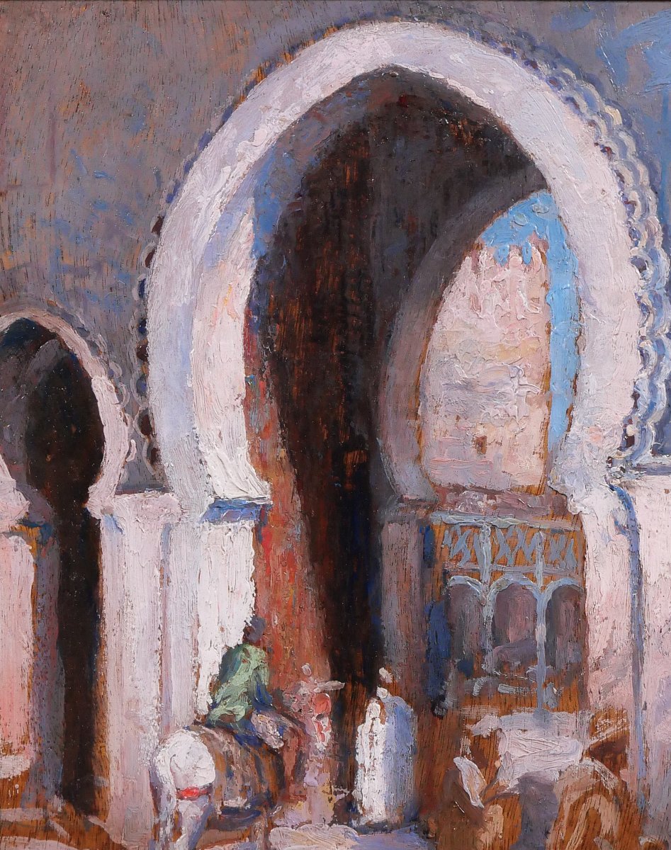 Henri Pontoy (attributed To) 1888-1968 Morocco, Fez, Landscape Painting Orientalism Orientalist-photo-1