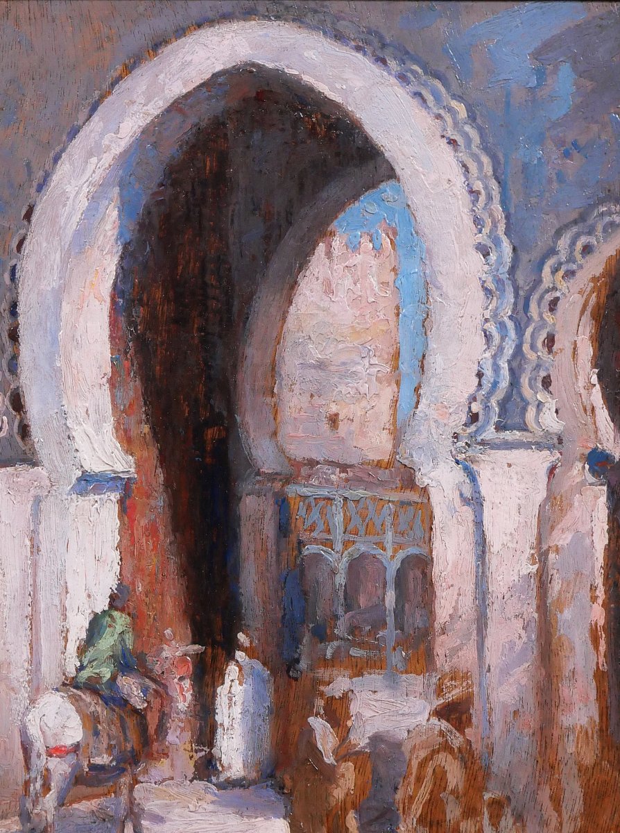 Henri Pontoy (attributed To) 1888-1968 Morocco, Fez, Landscape Painting Orientalism Orientalist-photo-2