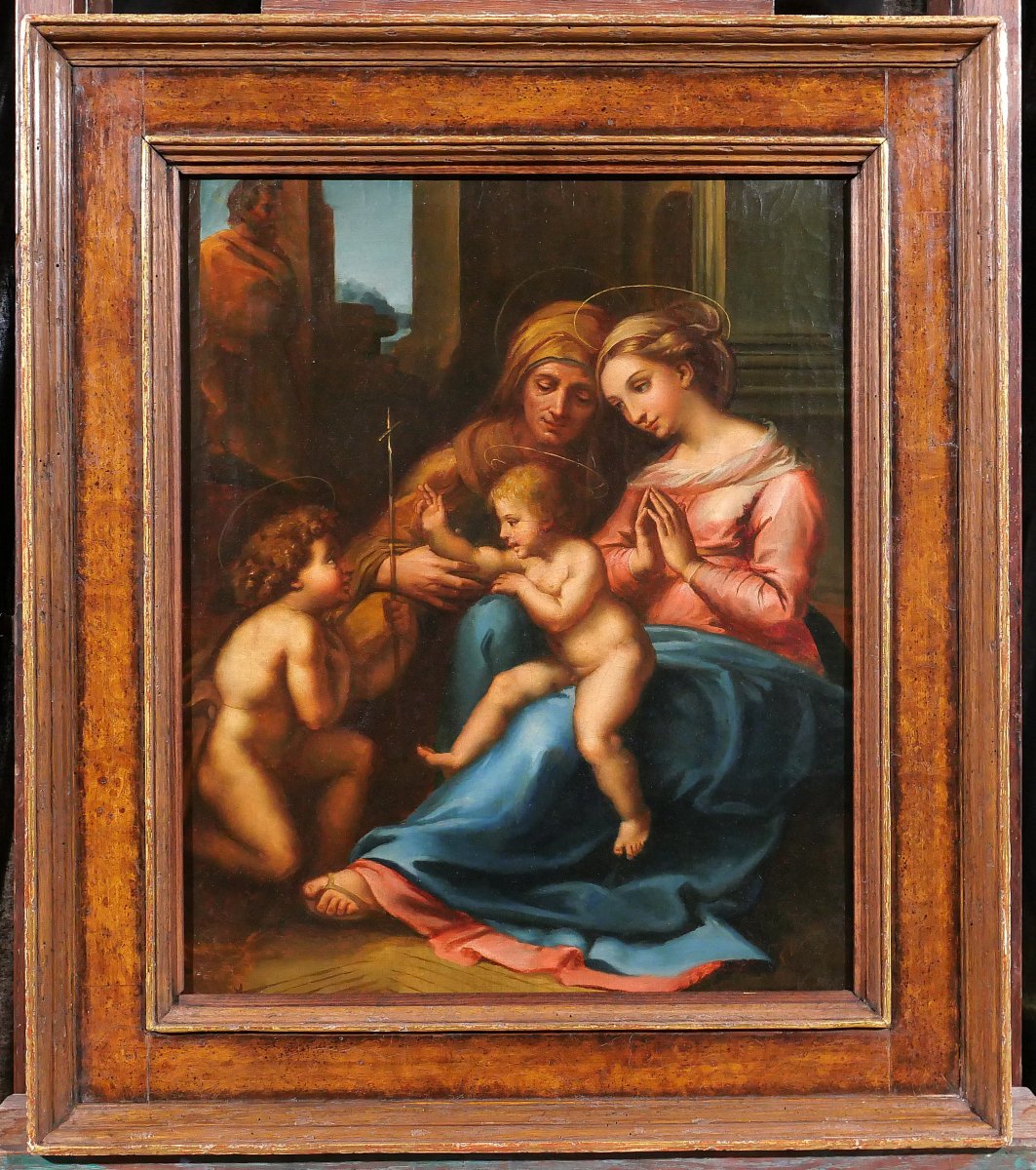 Ecole italienne 19e d'après Raphaël 1516 La Madone de l'Amour divin, tableau Raffaello Sanzio-photo-2