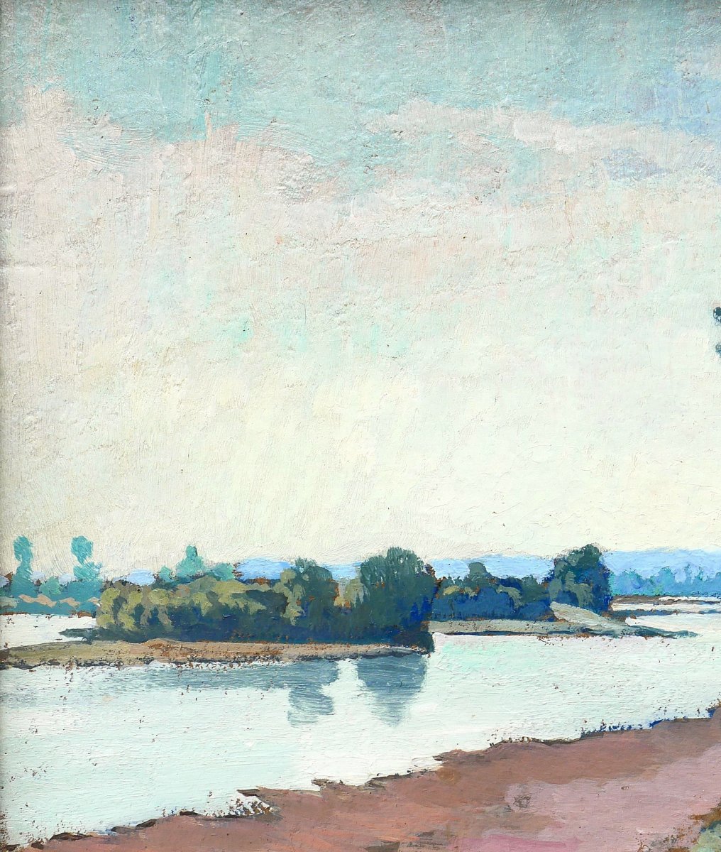Maurice de Lambert 1873-1953 La Charité-sur-Loire, paysage, Nièvre, tableau, Loire-photo-3