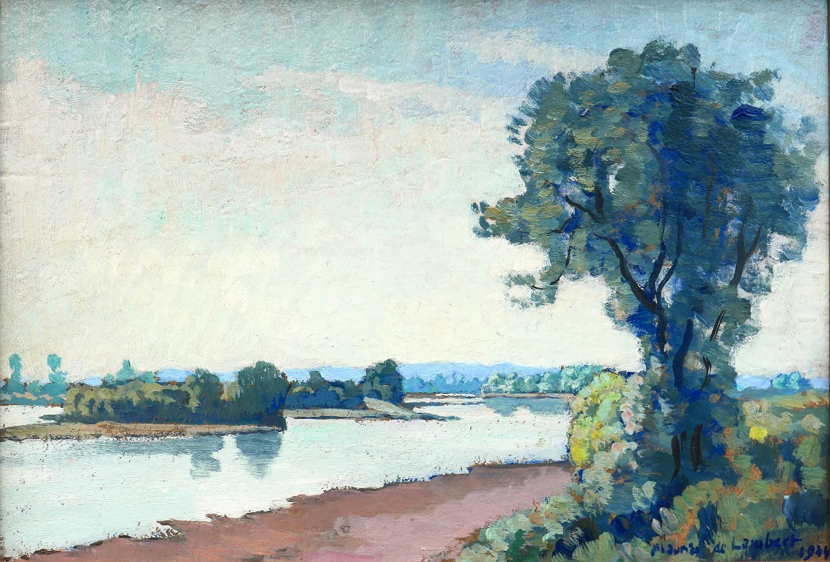 Maurice de Lambert 1873-1953 La Charité-sur-Loire, paysage, Nièvre, tableau, Loire