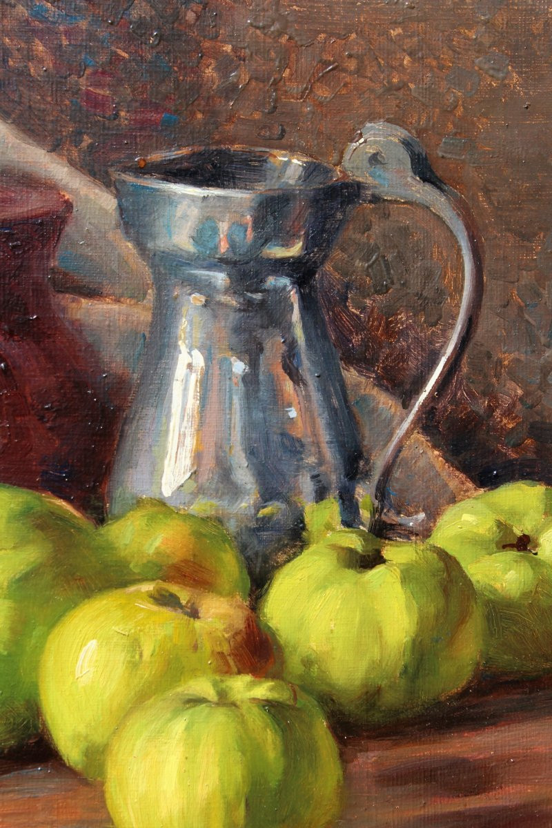 François Forichon 1865-1952 Still Life With Apples, Painting, 1929 Impressionism-photo-5