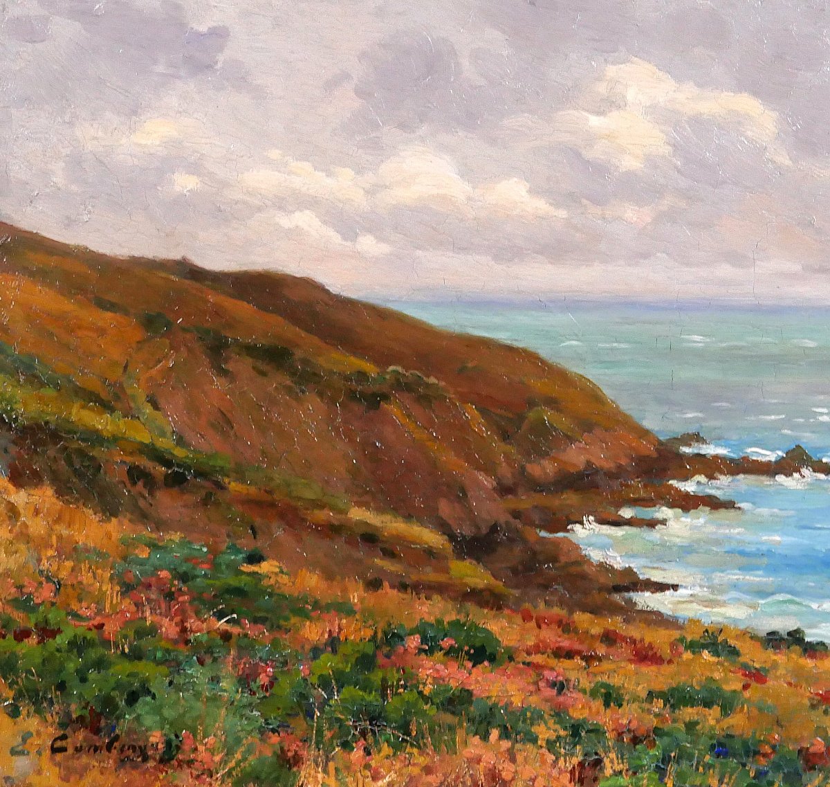 Emile Cambiaggio 1857-1930 Brittany, Binic, Landscape, Painting, 1909, Impressionism Paimpol-photo-3