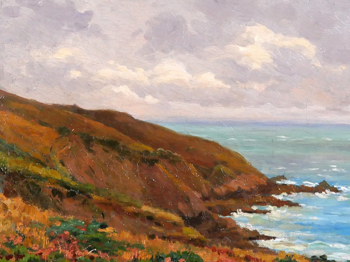 Emile Cambiaggio 1857-1930 Brittany, Binic, Landscape, Painting, 1909, Impressionism Paimpol-photo-1