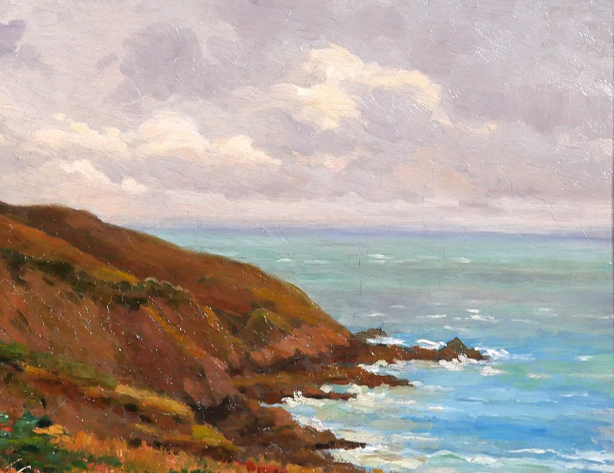 Emile Cambiaggio 1857-1930 Brittany, Binic, Landscape, Painting, 1909, Impressionism Paimpol-photo-2