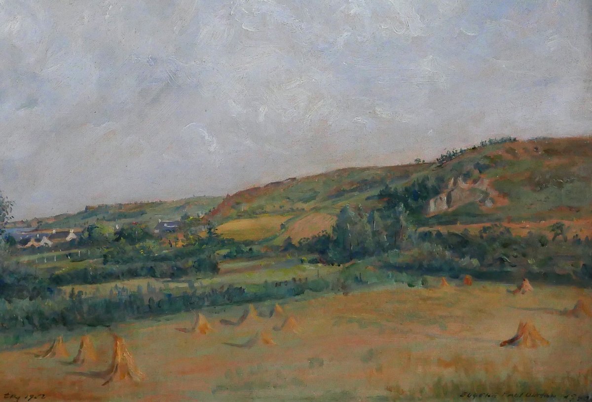 Eugène-paul Ullman 1877-1953 Landscape Of Brittany, Paimpol?, Painting 1940, Post-impressionism-photo-3