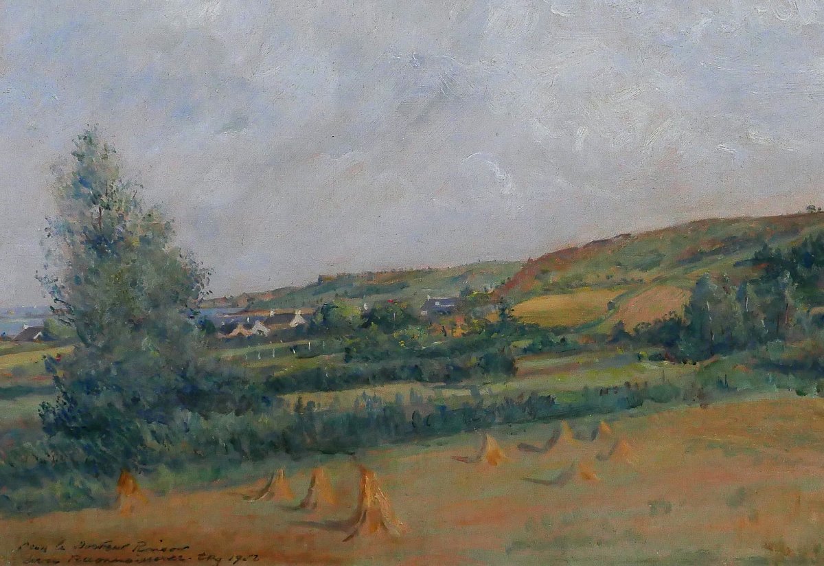 Eugène-paul Ullman 1877-1953 Landscape Of Brittany, Paimpol?, Painting 1940, Post-impressionism-photo-4