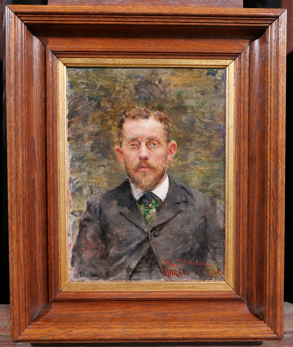 Georges Moreau De Tours 1848-1901 Portrait Of Doctor Critzman, Painting Circa 1880-90 Man-photo-2