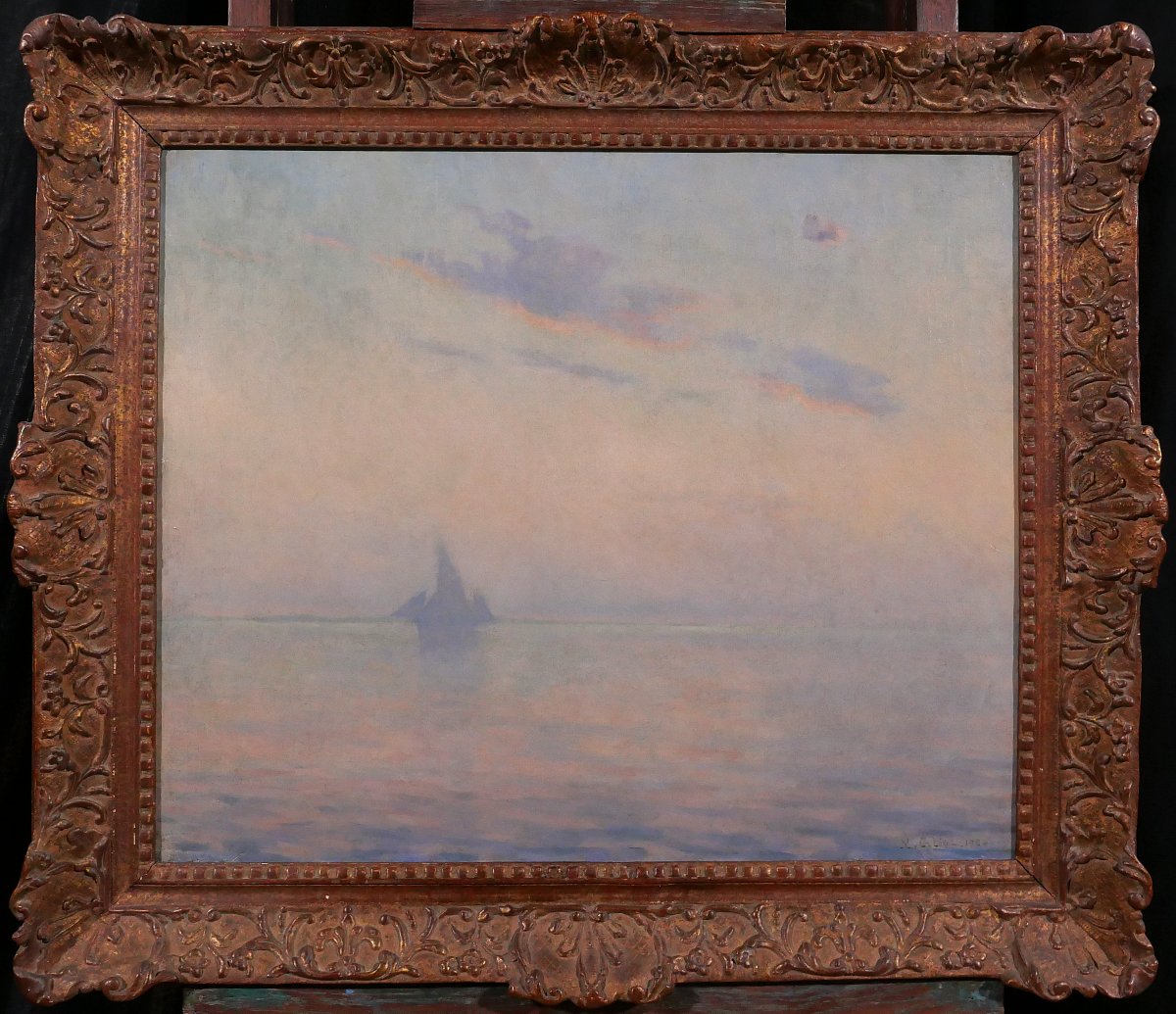 Maurice ORLIAC 1858-1934 Etude de ciel sur la mer tableau 1926 paysage impressionnisme Nantes-photo-2