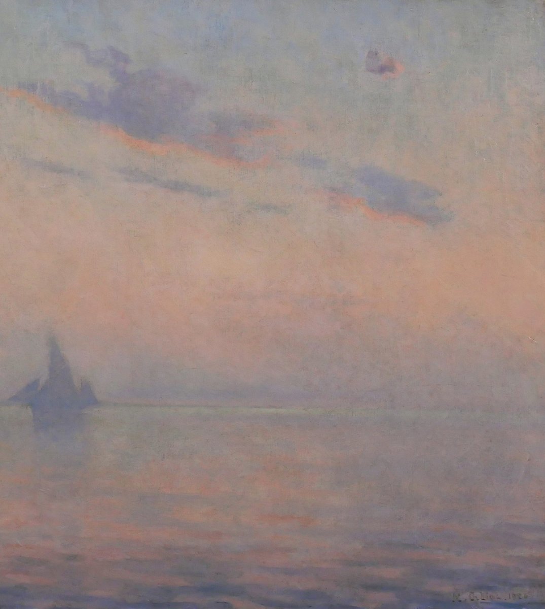Maurice ORLIAC 1858-1934 Etude de ciel sur la mer tableau 1926 paysage impressionnisme Nantes-photo-4