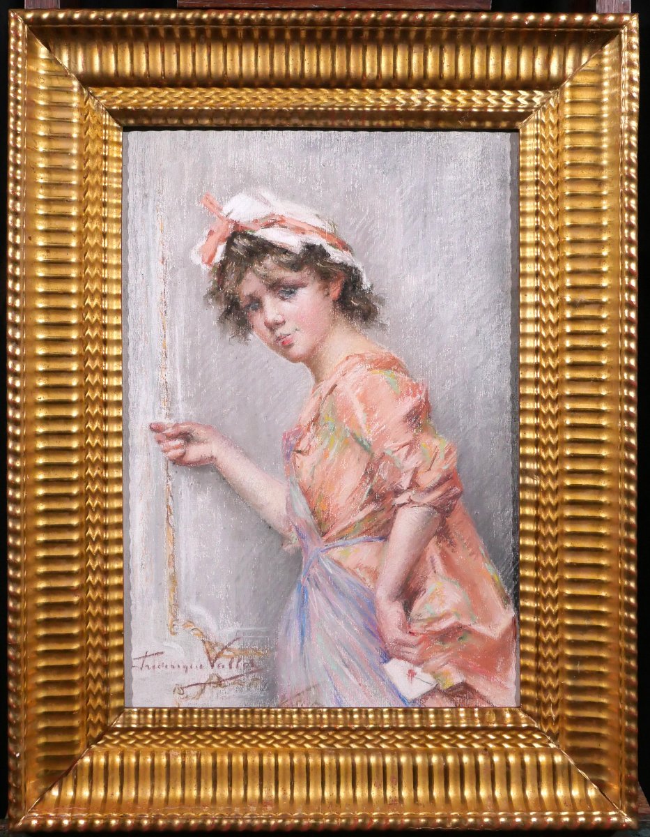 Frédérique Vallet-bisson 1862-1948 Portrait Of A Woman, Pastel, Circa 1890 Impressionism Renoir-photo-2