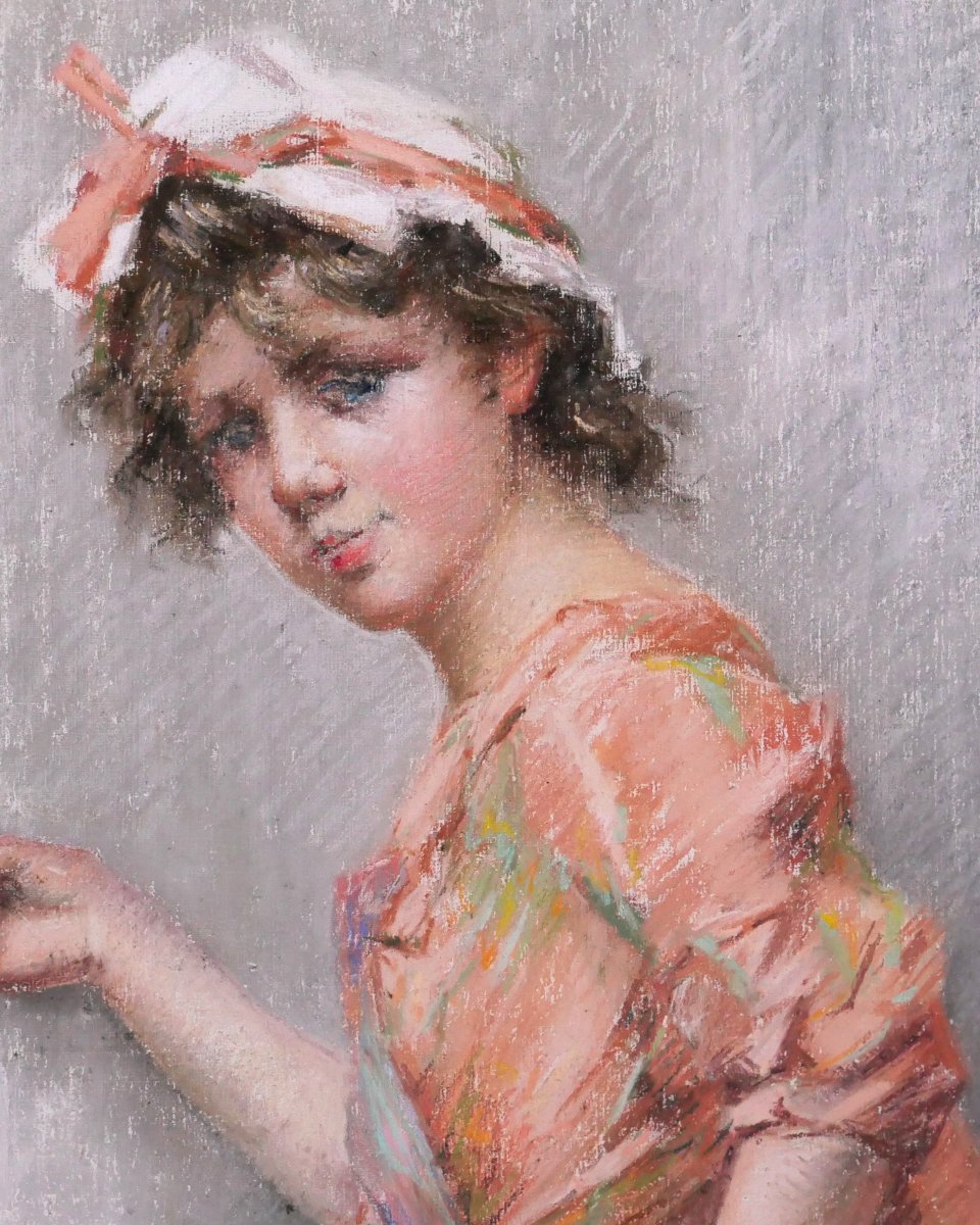 Frédérique Vallet-bisson 1862-1948 Portrait Of A Woman, Pastel, Circa 1890 Impressionism Renoir-photo-2