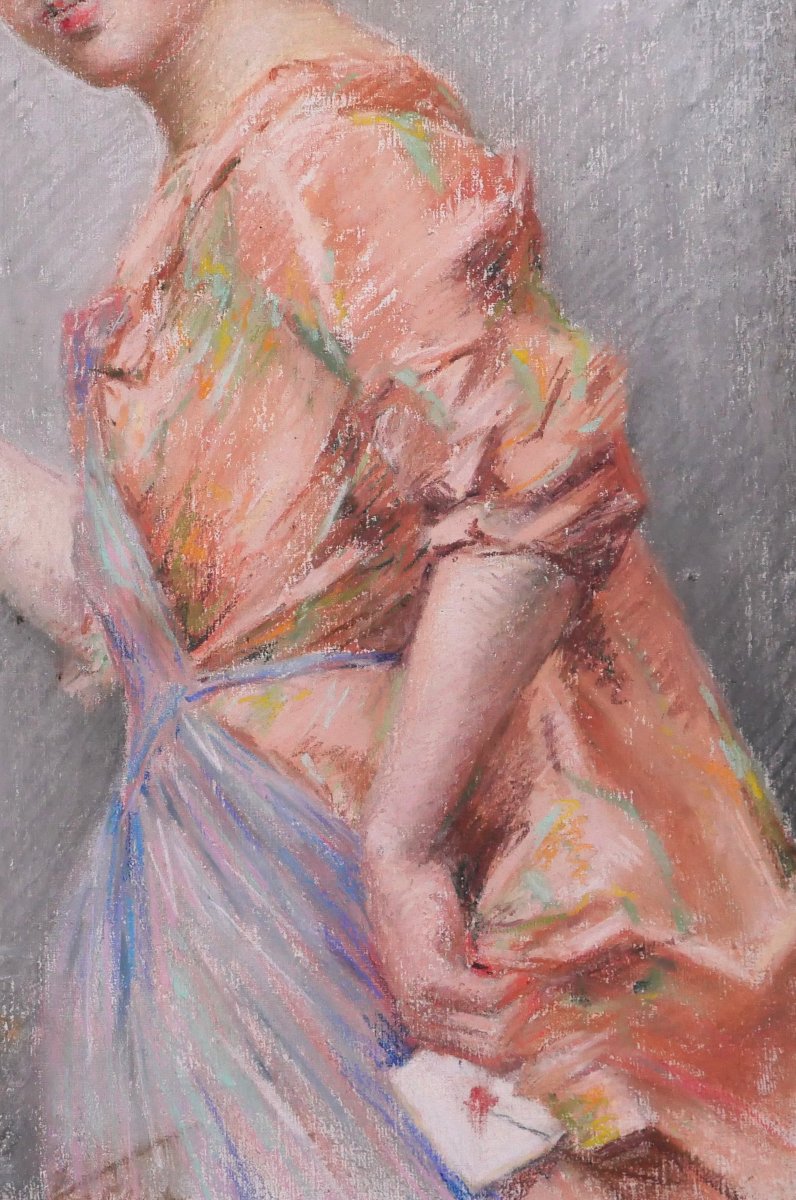 Frédérique Vallet-bisson 1862-1948 Portrait Of A Woman, Pastel, Circa 1890 Impressionism Renoir-photo-3
