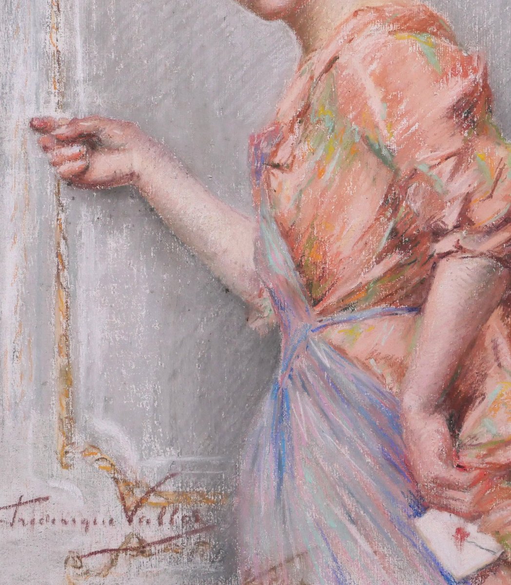 Frédérique Vallet-bisson 1862-1948 Portrait Of A Woman, Pastel, Circa 1890 Impressionism Renoir-photo-4