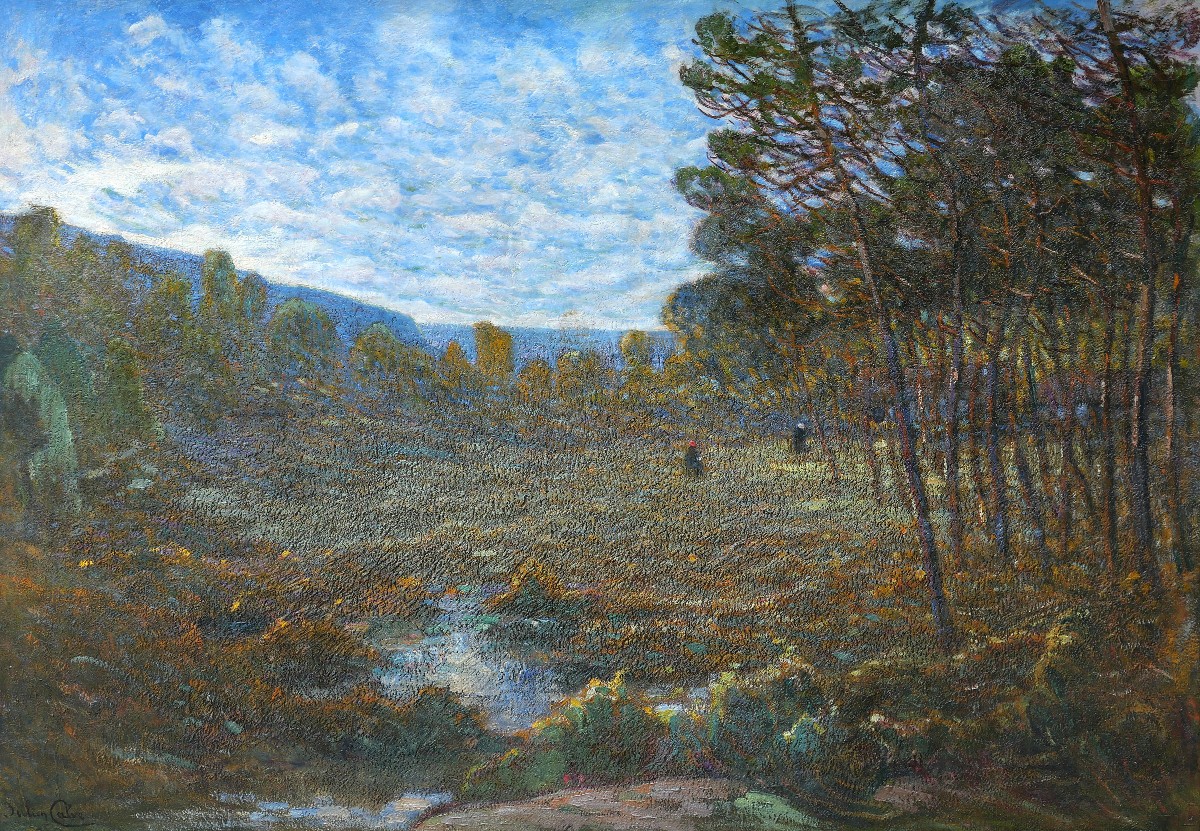 Julien Calvé, Pauillac, Landscape Of The Médoc Moorland At Peyblancan Painting Salon 1924 Bordeaux