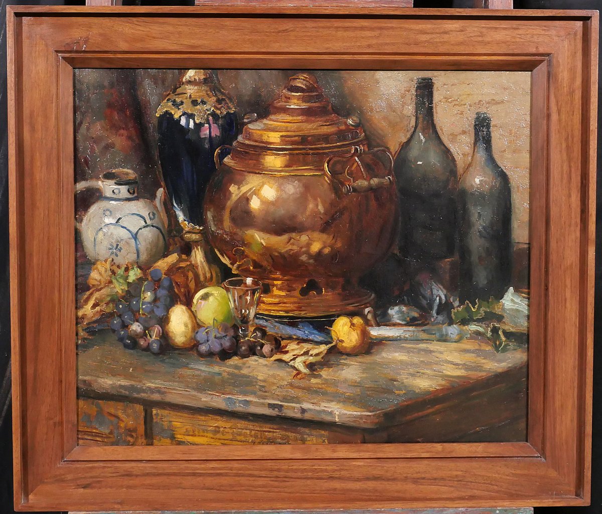 Bernard De Pooter 1883-1970 Still Life With Fruit And Objects, Painting, 1929, Belgium-photo-2
