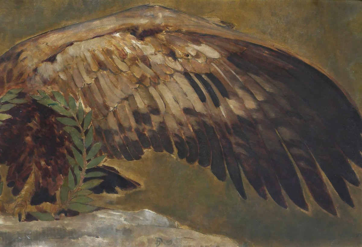 Henri DELUERMOZ 1876-1943 Aigle impérial, tableau, 1909, Empire, Napoléon, animaux, oiseau-photo-1