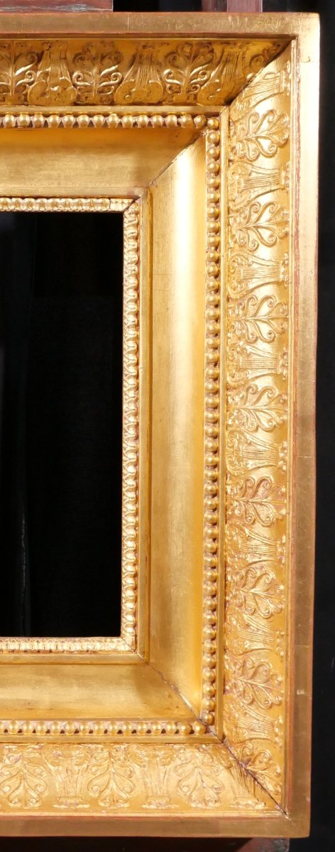 Important Empire Period Frame For Painting 41 X 33 Cm (6f) Gilded Wood Napoleon Circa 1810-photo-4