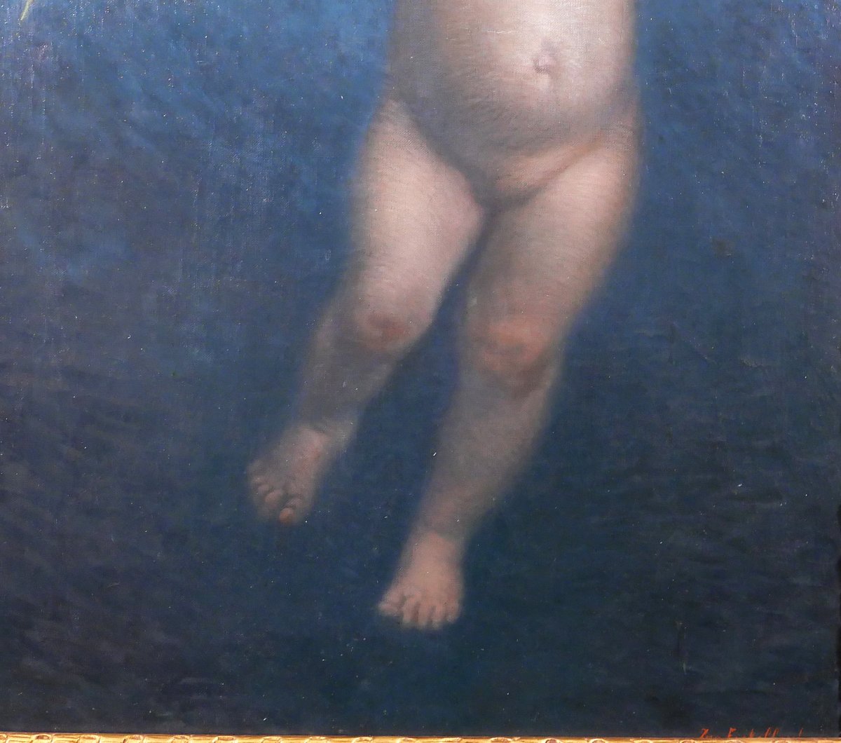  Jean Eyckelbosch 19-20e Angelot en Cupidon, grand tableau, vers 1900 Belgique mythologie-photo-2