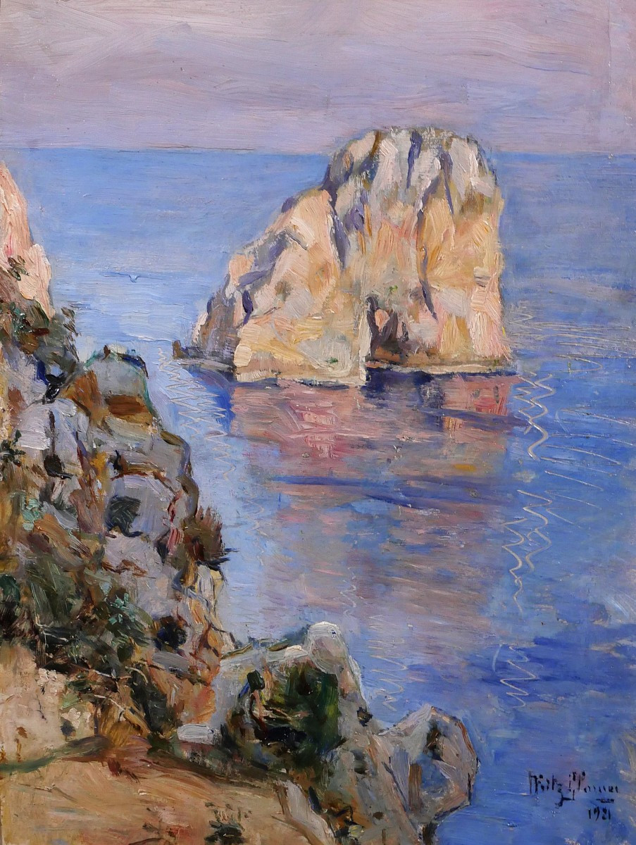Fritz Glarner 1899-1972 Italy, Capri, Seascape, Painting, 1921 Napoli