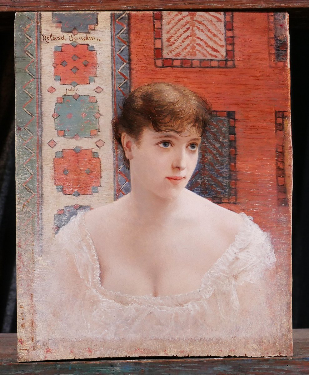 Roland Bauduin 1853-1925 Portrait Of A Woman, Julia, Painting, Circa 1890-1900 Impressionism-photo-3