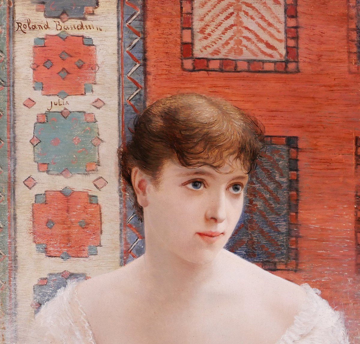 Roland Bauduin 1853-1925 Portrait Of A Woman, Julia, Painting, Circa 1890-1900 Impressionism-photo-4
