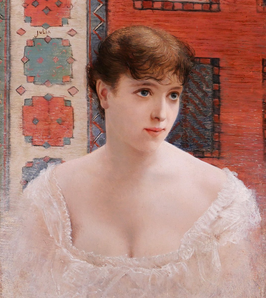 Roland Bauduin 1853-1925 Portrait Of A Woman, Julia, Painting, Circa 1890-1900 Impressionism-photo-1