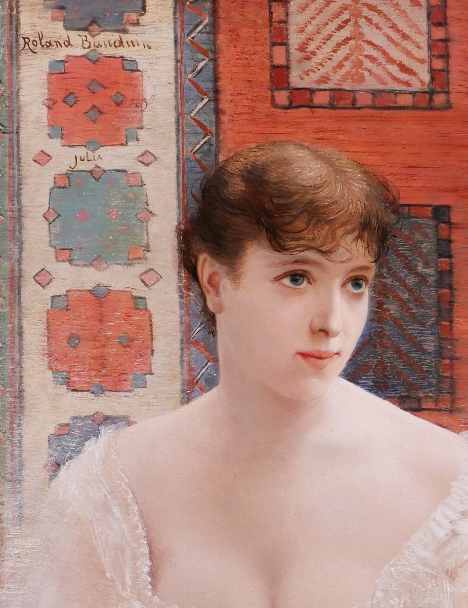 Roland Bauduin 1853-1925 Portrait Of A Woman, Julia, Painting, Circa 1890-1900 Impressionism-photo-2