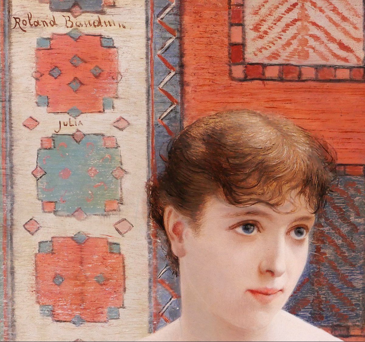 Roland Bauduin 1853-1925 Portrait Of A Woman, Julia, Painting, Circa 1890-1900 Impressionism-photo-6