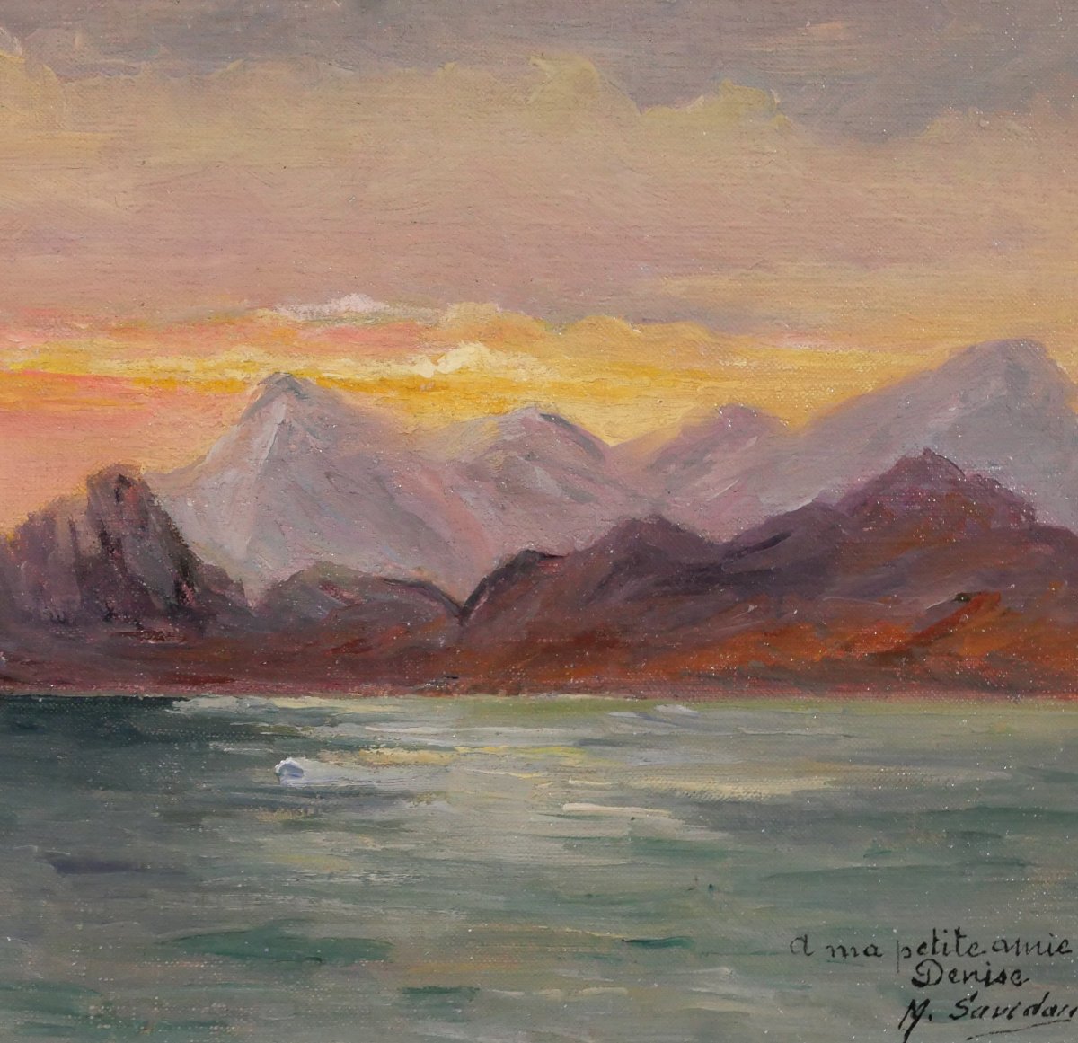 M. Savidan 19-20th Landscape Of The Coasts Of Spain, Evening Effect, 1922 Painting Sea Marine Landscape-photo-4