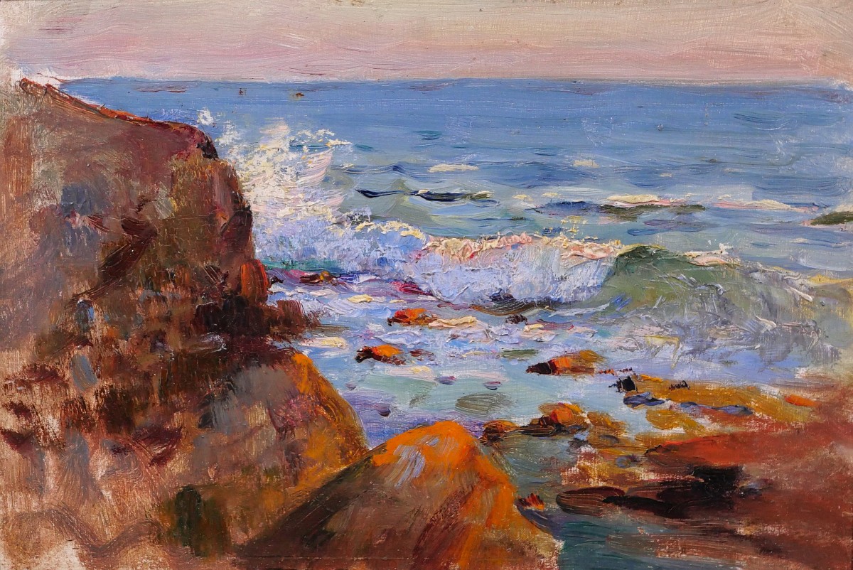 Jules-alexis Muenier 1863-1942 Seascape, Red Rocks, Agay Impressionism Painting