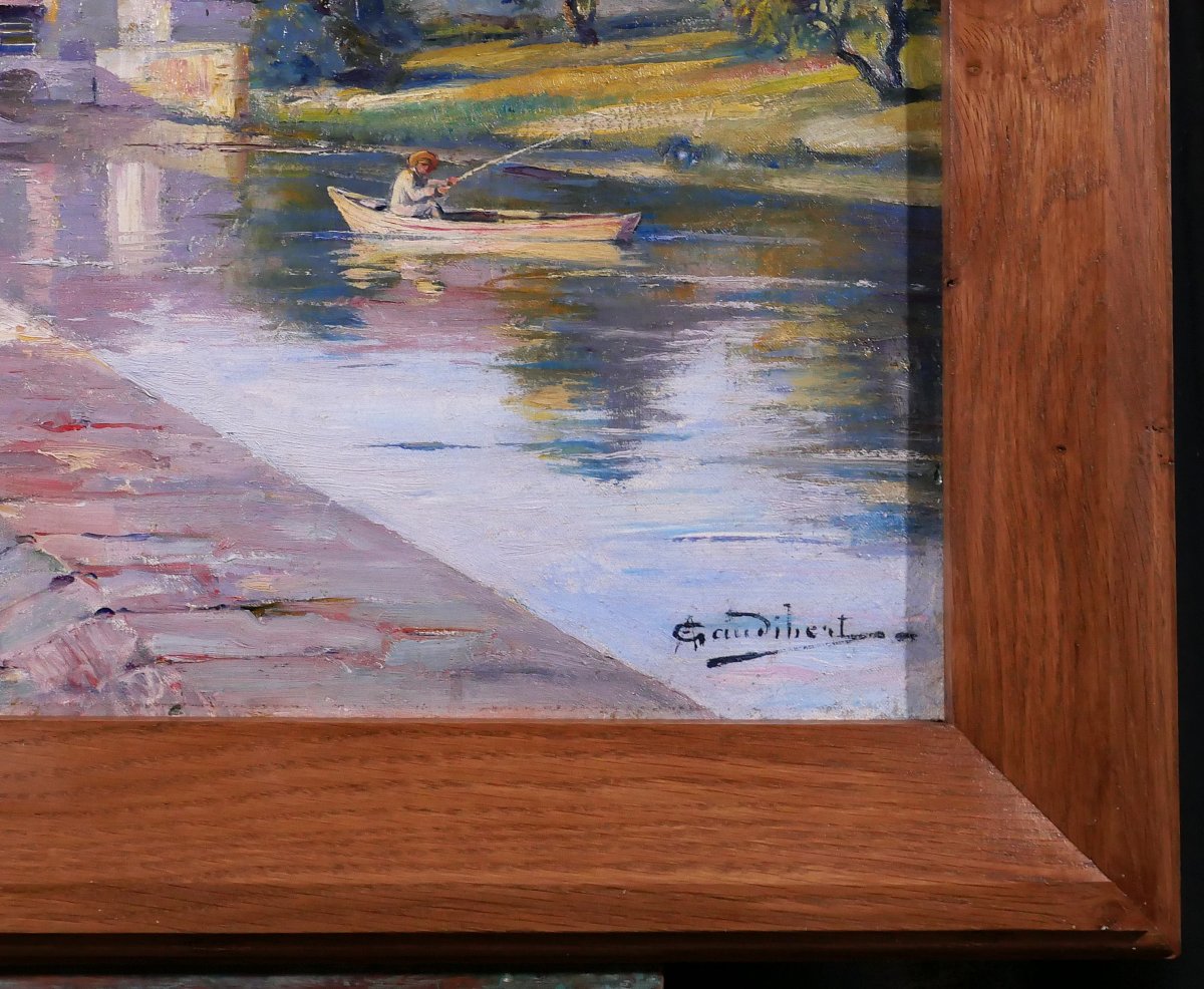 Auguste Gaudibert 1865-1908 Burgundy, Yonne, Landscape, Painting Circa 1900 Impressionism-photo-5