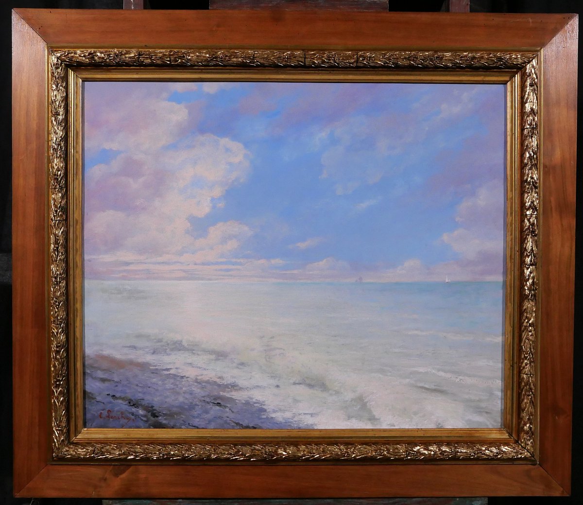 Edouard Larche 1855-1939 Study Of Sky, Seascape, Painting Circa 1900 Impressionism Boudin-photo-2