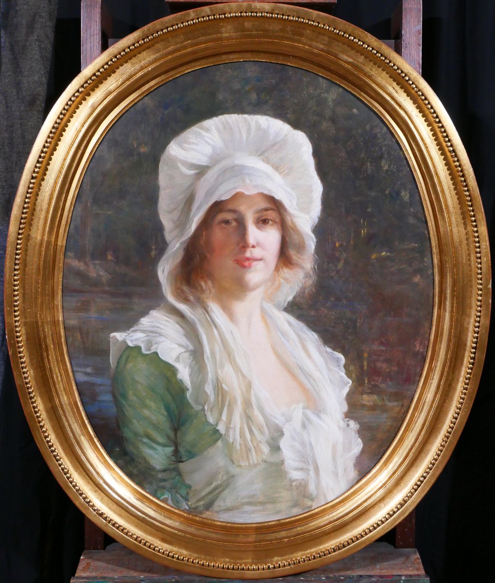 Tony Faivre 1830-1905 Portrait Of Charlotte Corday, Painting, Circa 1870-80 Revolution Royal King-photo-2